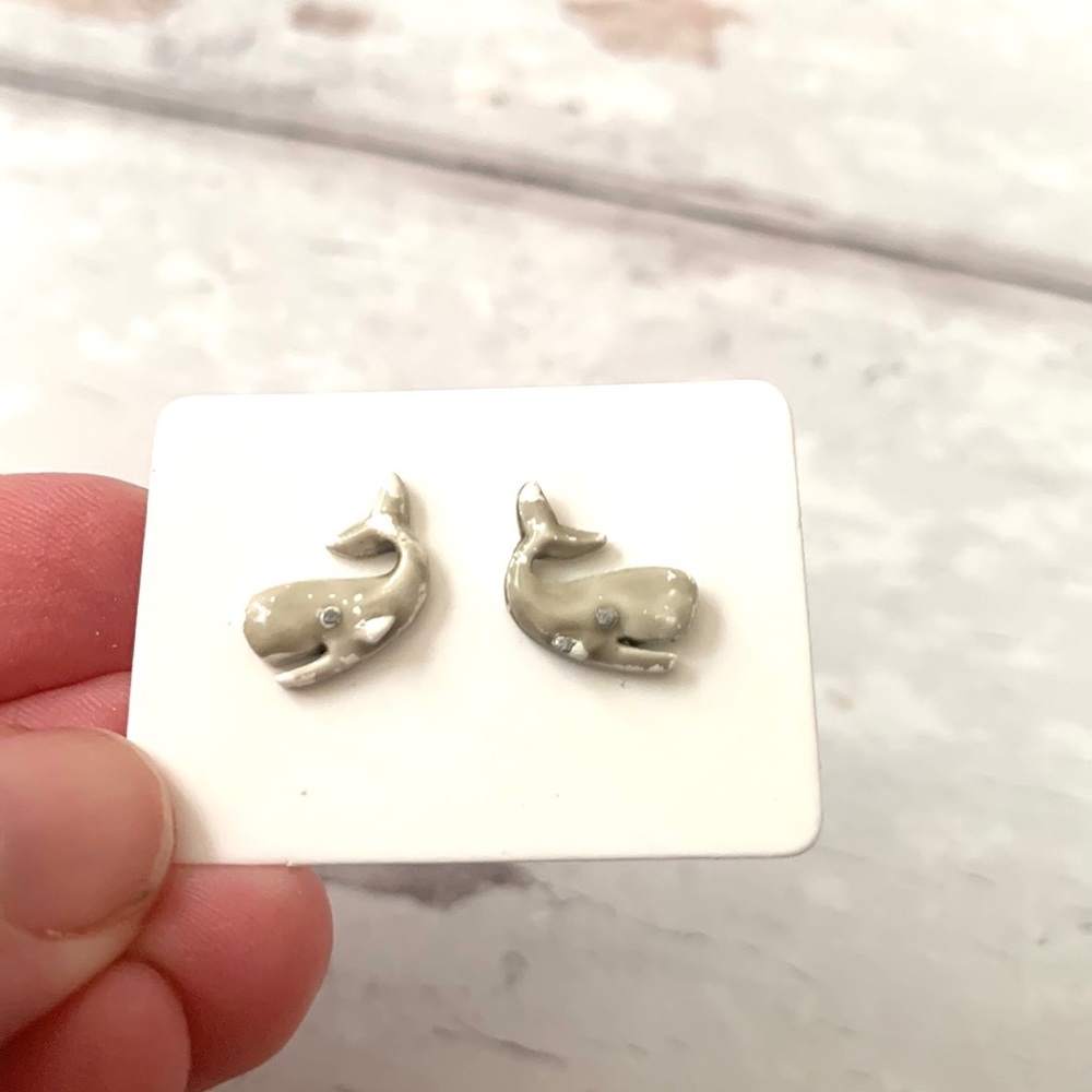 Gray Whale Earrings Women’s Stud Earrings Sea Life Ocean Animal Jewelry NEW